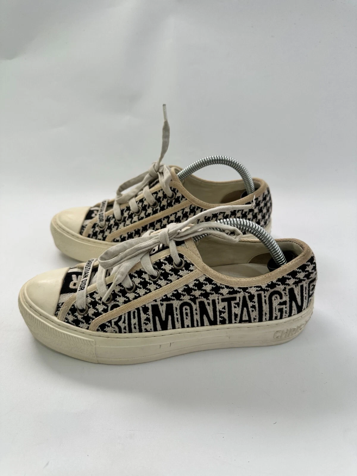 Baskets Dior blanc/noir toile brodée 30 Montaigne Walk'n'Dior taille 36 EU