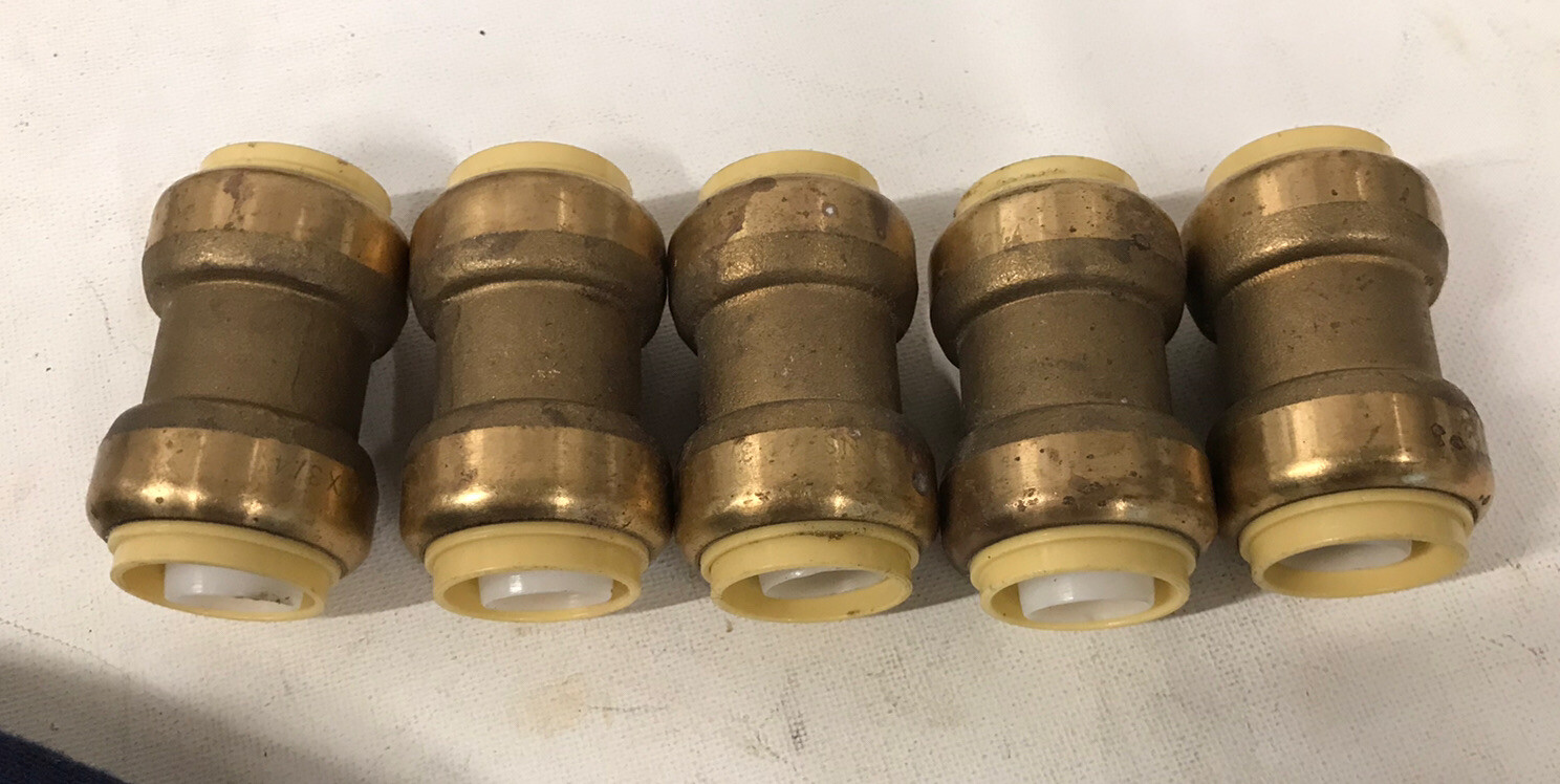 NSF/ANS 5 PCS  3/4" X 3/4" SHARKBITE STYLE PUSH FIT COUPLINGS FITTINGS  NO LEAD