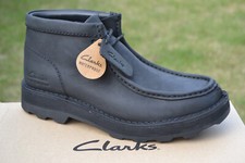 Clarks BNIB Mens Waterproof Chukka Boots CORSTON WALLY WP Black Leather RRP £120