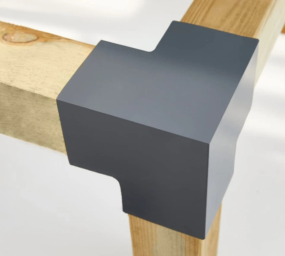 Giunto angolare a 3 vie per travi in legno 7x7 e 9x9 connettore raccordo zincato - Immagine 3 di 4