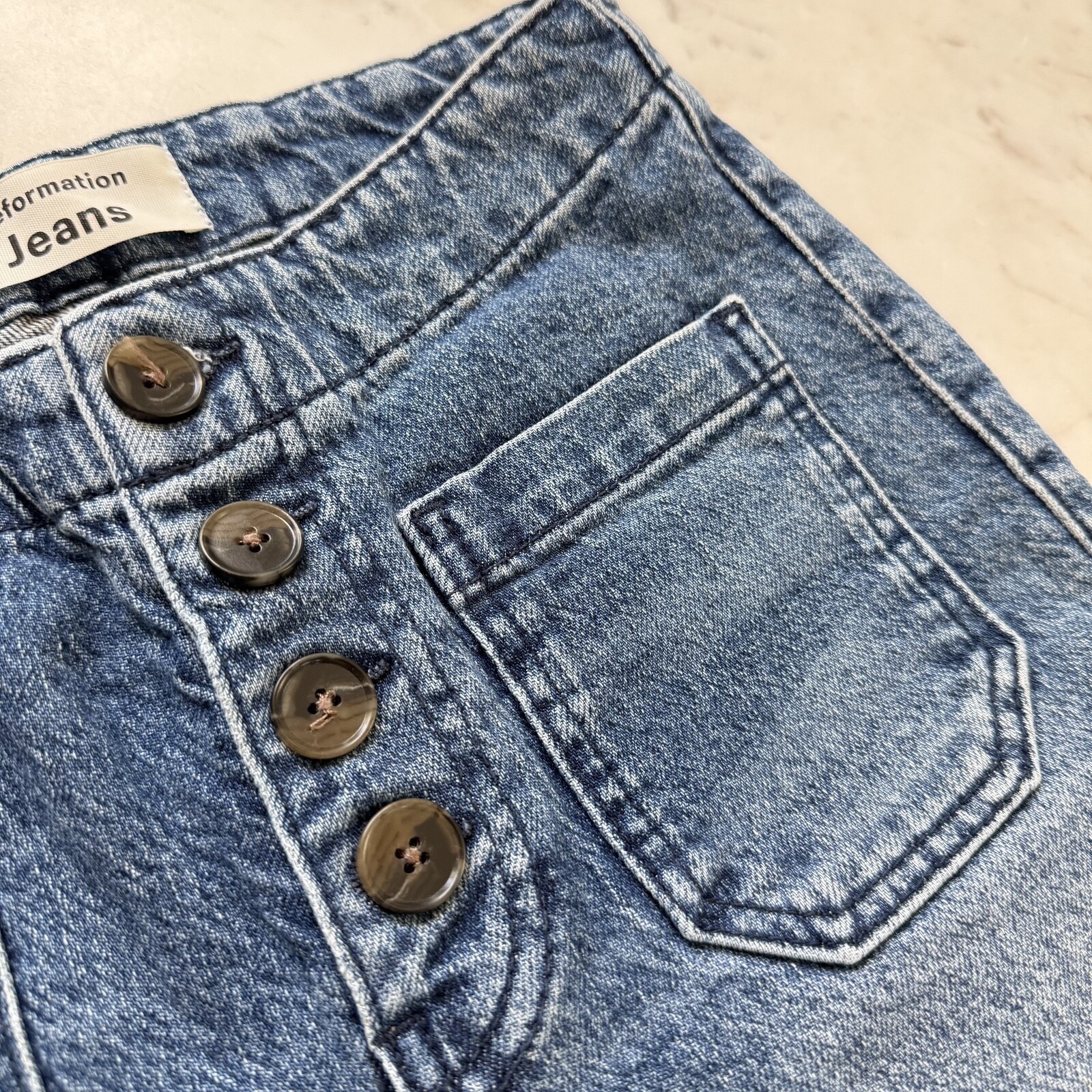 Reformation Elsie Exposed Button Fly Patch Pocket… - image 7