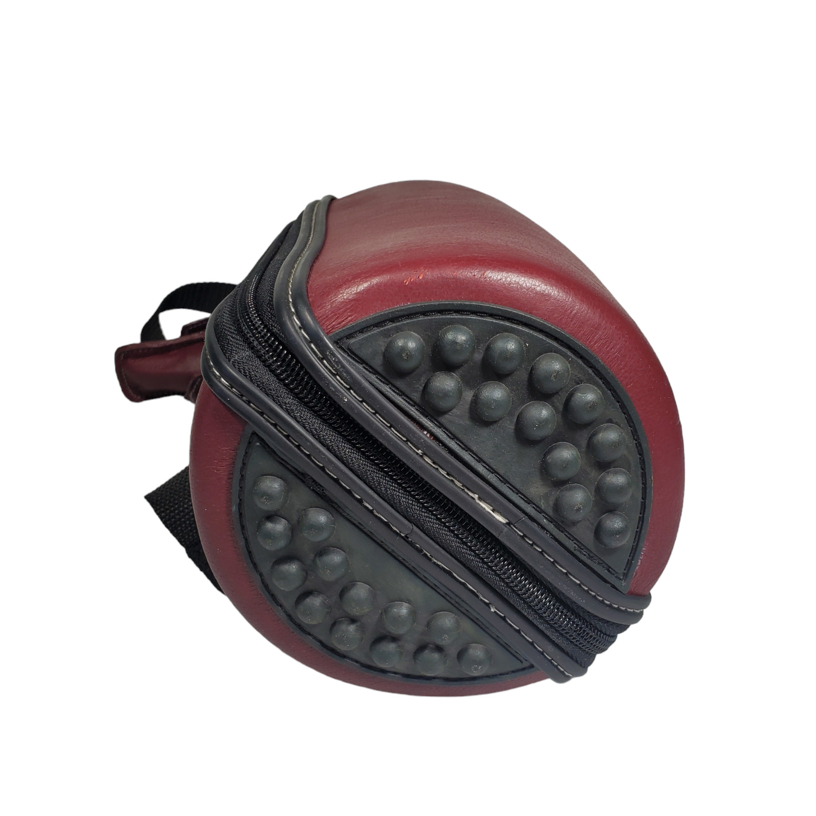 Caddy-O Wine Bottle Shoulder Bag Carrier Insulated Cooler Burgundy Leather