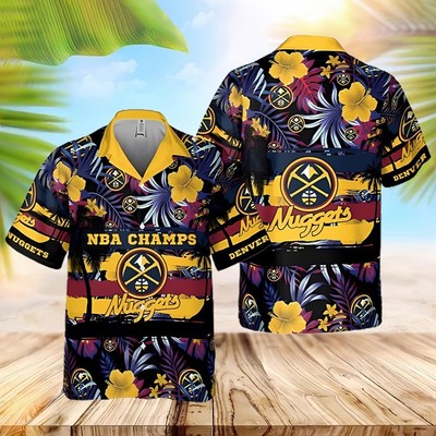 Denver Basketball Team Nuggetss Hawaiian Shirt Button Down Unisex Adults S-5XL