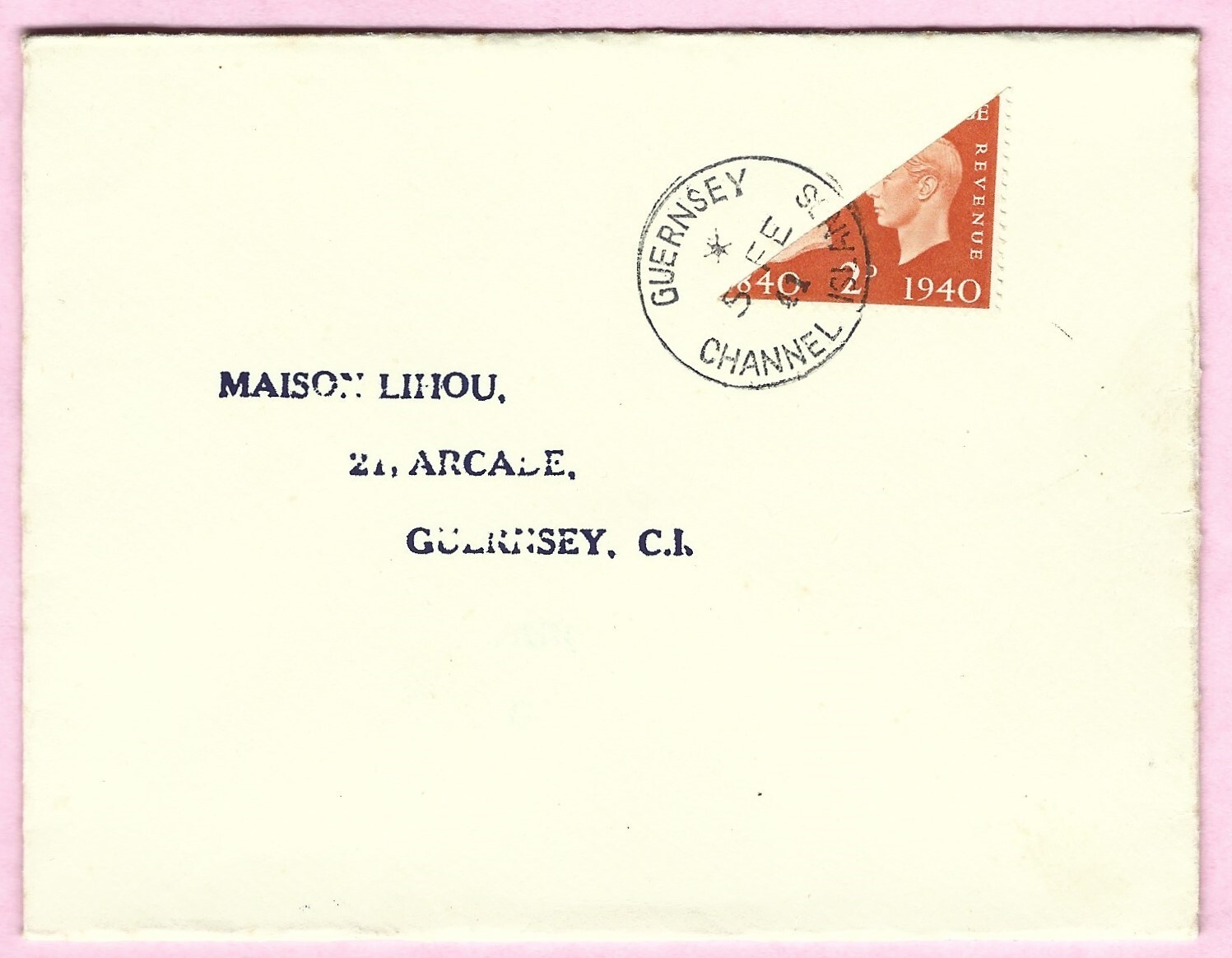 Guernsey Stamps 1941 Guernsey 2d Centennial Bisect On Cover eBay