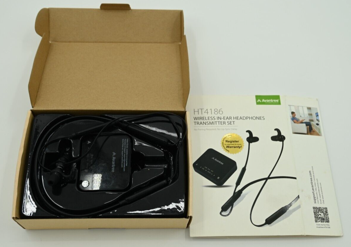 Avantree HT4186 Wireless Headphones Earbuds w/ Bluetooth Transmitter System  TV