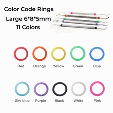 100/ Dental Color Code Rings Silicone Circle Bands Instrument Large Autoclavable