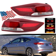 Pair Left+Right Tail Light Lamp Outer Brake w/bulb For Hyundai Elantra 2017-2018
