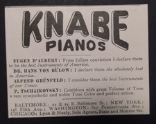 1894 Knabe Pianos Advertisement
