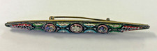 Antique 19th Century Italy Micro Mosaic Millefiori Bar Pin Brooch