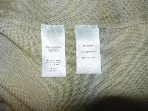 SUÉTER ANNE KLEIN 100% DELGADO CACHEMIRA AMARILLO PÁLIDO OLIVA GRIS RAYAS CUELLO REDONDO XS - Imagen 6 de 12