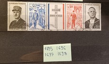 bande  timbres  france oblitérés 1971 n° 1695 1696 1697 1698