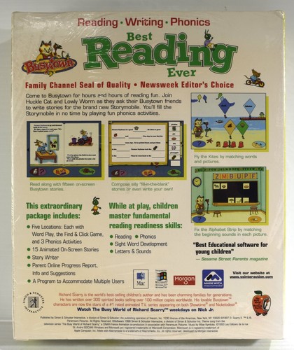 Richard Scarry’s Busytown BEST READING EVER CD-ROM Windows & Mac Ages 4 & Up NEW - Picture 2 of 5