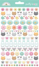 Crafts Stickers Puffy Doodlebug Pretty Kitty Cats Mice Paws Fish Birds Flowers