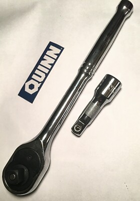 QUINN 1/2 in. Dr Teardrop Grip Ratchet Handle Quick Release Plus 3 in Extension