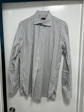 Men s Sartoria Partenopea Striped Dress Shirt. 100 Cotton - 16-41 R