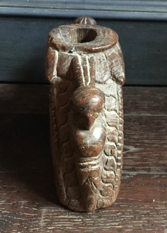 Ancien Semoir objet Agricole en boisl Sculpté ethnique - Photo 3/4