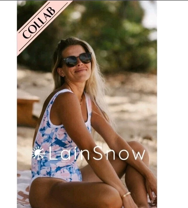 Traje de baño de una pieza LainSnow X Tiare Hawaii (talla XL) Ocean Isle acanalado hecho en EE. UU. Foto 2 de 4