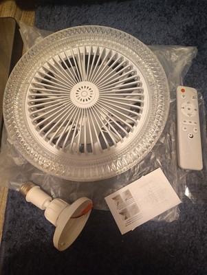 Fan For E27 Socket Light With Remote Ceiling Fan Adjustable LED 3Speed new