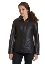 VNTG Excelled Black Leather Jacket Full Zip Lined Says L But It s M Minimalist