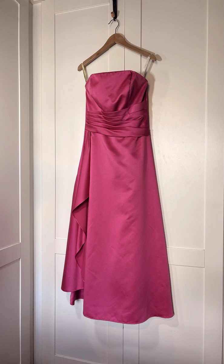 forever yours dresses bridesmaid Forever Yours Pink Crepe Long Formal Dress - Size 6 Bridesmaid Prom Special Occasion