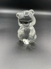 Fenton Bear Art Glass Sitting Crystal Clear Figurine Paperweight 3.5" — photo 7