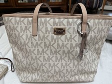 Michael Kors Monogram Zip Tote + Wristlet, Wo...