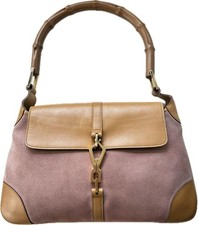 GUCCI One Shoulder Bag Bamboo Handle Suede Leather Authentic From Japan