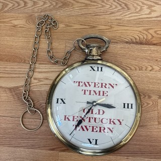 Vintage 1959 Old Kentucky Tavern "Tavern Time" pocket Watch Clock Not Working