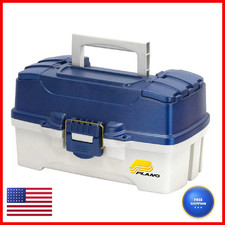 Plano 2-Tray Tackle Dual Top Access Blue Metallic/Off White Premium Tackle