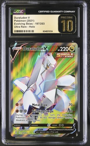 2021 Pokemon SWSH Evolving Skies #197 Duraludon V FA CGC PRISTINE 10! - Picture 1 of 2