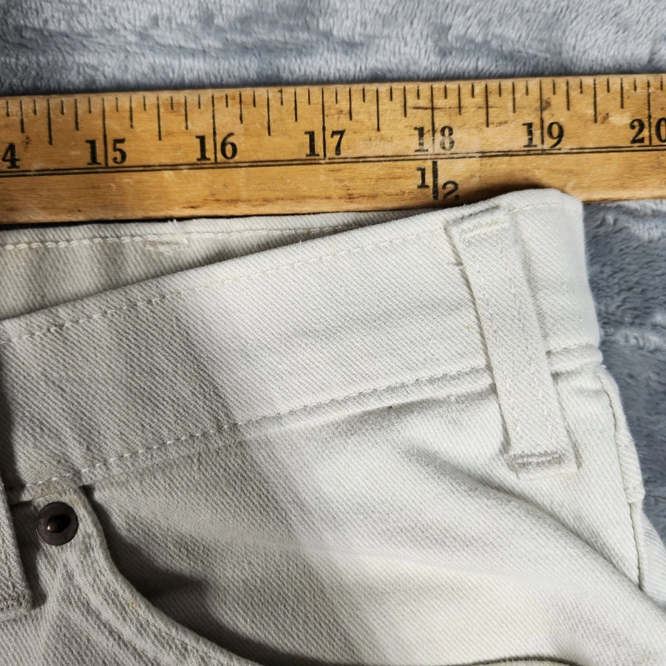 VINTAGE Marks Spencer Jeans Men's 38x27 Tag 40x31 Ivory Straight Leg Made in UK - Image 3 of 4