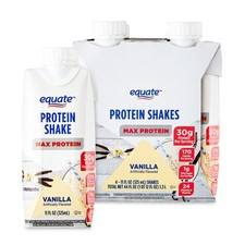 Equate Max Protein Nutrition Shake, Vanilla Flavored, 11 Fl Oz, 4 Count