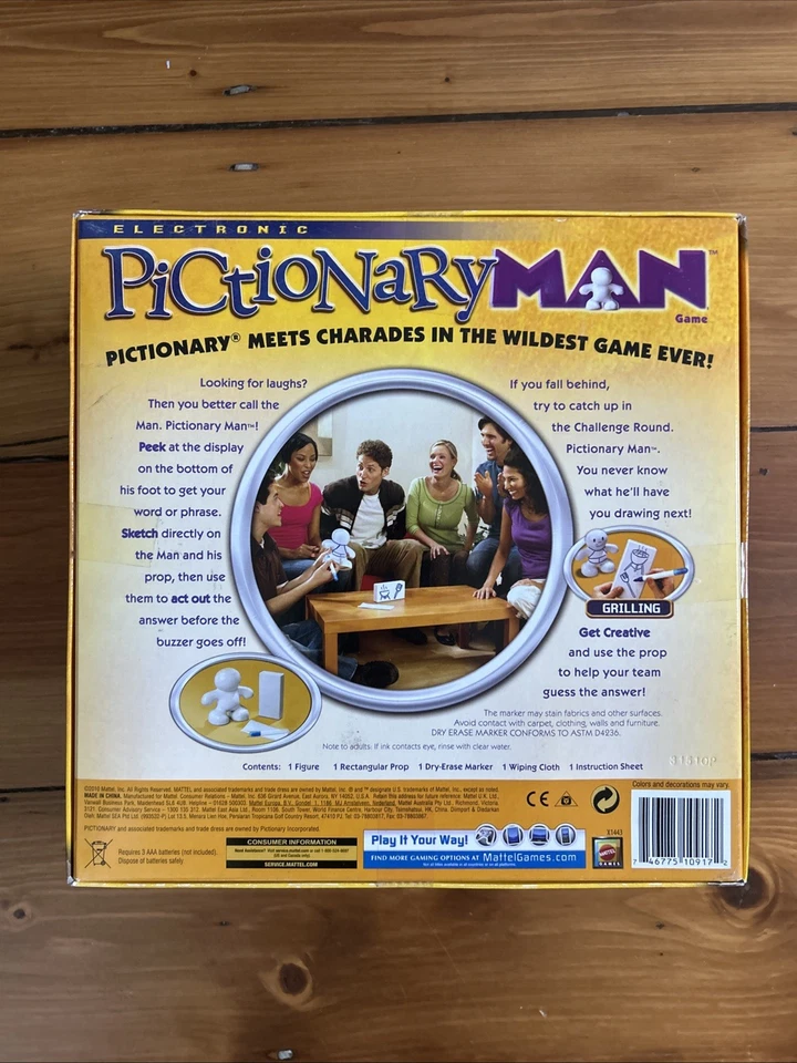 Pictionary Man - Mattel Games 2010 ~ Drawing Guessing Game - Image 2 of 2