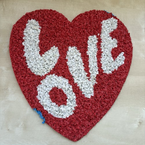 Vintage Melted Plastic Popcorn Love Wall Decor Retro Groovy RARE - Arrow Missing