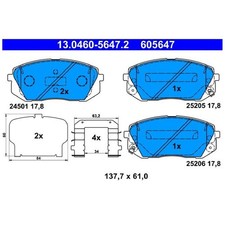 Satz Bremsbeläge Bremsklötze vorne für Hyundai Tucson TL TLE | 24506564