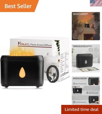 Elegant Flame Diffuser for Essential Oils - 200ml Ultrasonic Aroma Diffuser