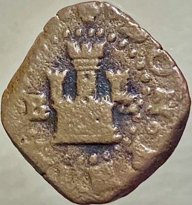 1580-1591 Medieval Spanish Coin 450 Years Old 2 Maravedis King Philip II Spain
