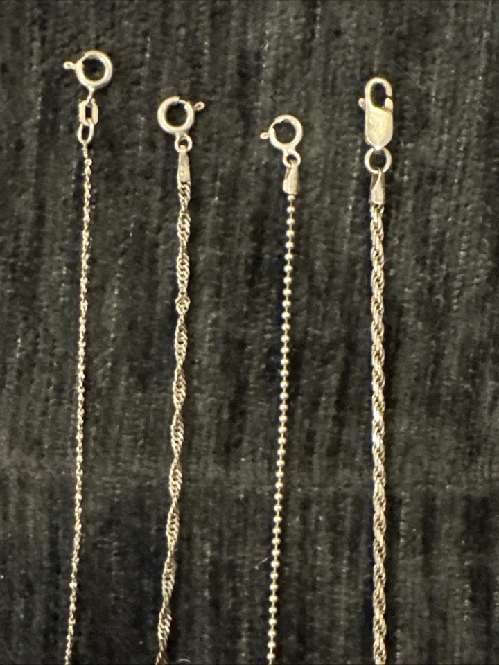 Vintage~Sterling Silver~4 Piece Cute Petite Stackable Bracelet Set~7.5”~.925~ - Image 2 of 4