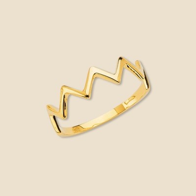 14K massiver Gelbgold Donnerbolzen Ring Größe 7 Teherani Schmuck 1,5 g