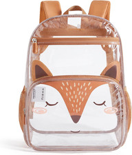 Clear Backpack Heavy Duty PVC Transparent Bookbag for School 15"H Large See-Th