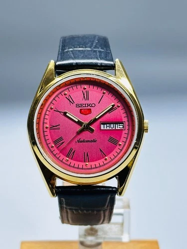 Rare Vintage Refurbished Seiko 5 Automatic Day/Date Japan Men's Wrist Watch