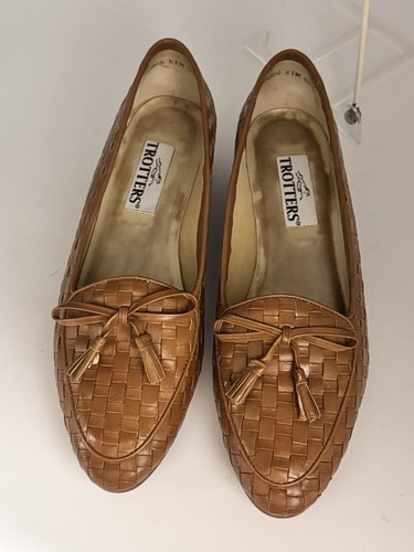 TROTTERS KIM BRAZIL scarpe donna in pelle intrecciata con nappe con zeppa taglia 10,5 M - Foto 2 di 15