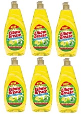 6X WASHING UP LIQUID LEMON FRESH POWER DEGREASER REMOVER NEW ELBOW GREASE 600ML 4.22 per litre