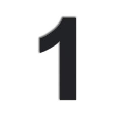 8 Inch Black Stainless Steel Modern House Number 1 One Floating Mount
