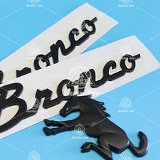 3PCS Tailgate Fender Classic Emblem Matte Black Badge for 2021-2024 Bronco SET