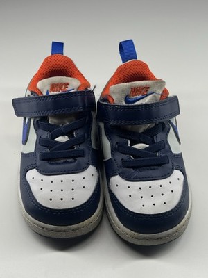 Nike Unisex Baby Toddler Sneakers 6C EU 22 Blue/White/Orange Low Top Strap
