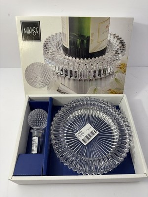 Mikasa Tee Time Wine Set WY218/914 Crystal Stopper Coaster Set in Box