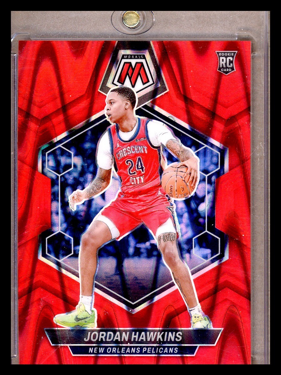 2023-24 Panini Mosaic Jordan Hawkins Red Seismic #/299 Rookie #243