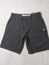 Hurley Shorts Mens 32 Black Walkshorts Chino Hybrid H2O-DRI Stretch 9.5 Inseam
