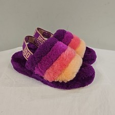 UGG Fluff Yeah Berrylicious Slide Slippers Mules Size 6 Purple Magenta Pink